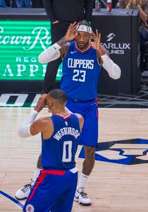 October 25, 2023, Los Angeles, California, USA: Robert Covington 23 of the Los Angeles Clippers gestures after shooting a three pointer during their NBA, Basketball Herren, USA game against the Portland Trail Blazers on Wednesday October 25, 2023 at Crypto.com Arena in Los Angeles, California. Clippers defeat Trail Blazers, 123-111. ARIANA RUIZ PI Los Angeles USA - ZUMAp124 20231025_zaa_p124_028 Copyright: xArianaxRuizx