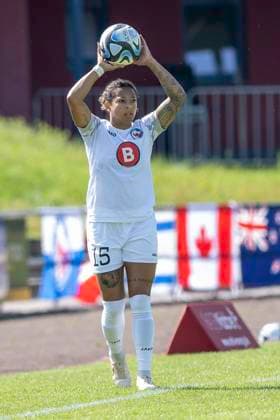 Soccer 2 Womens Bundesliga, Season 2023 2024, 24 Matchday, SG 99 Andernach 1 FFC Turbine Potsdam on 12 05 2024 at Andernach Stadium in Andernach Adrienne Jordan 1 FFC Turbine Potsdam, 15 at the throw-in Important notice According to the regulations of the DFL German Football League or the DFB German Football Association, it is prohibited to use or have used photographs taken in the stadium and or of the match in the form of sequential images and or video-like photo series Foto Kirchner Media TH Copyright: xKirchner-Media THx