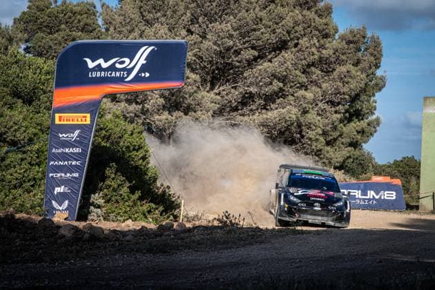 FIA WRC, Motorsport Rallye, WM Rally Italia Sardegna 2024 The driver Elfyn Evans and his co-driver Scott Martin are driving a Toyota GR Yaris Rally1 during Day 1 of Rally Italia Sardegna 2024 Alghero Italy Copyright: xFedericoxManonix originalFilename:manoni-notitle240531_npHvN