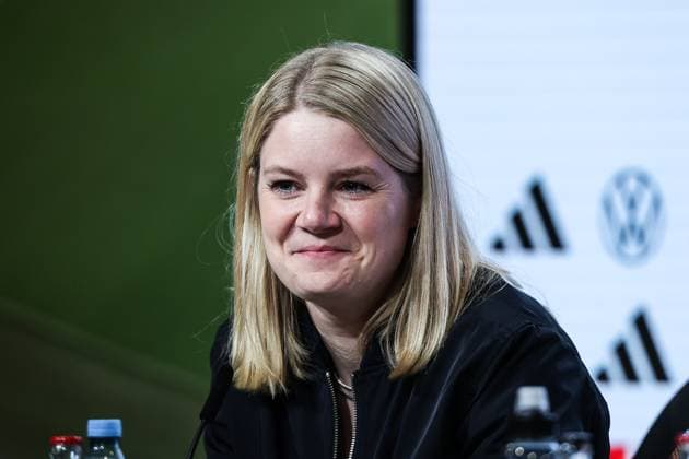 Sport, Football, UEFA Nations League Season 2024 2025 Group A3 Matchday 4 Final press conference Germany before the match against the Netherlands 13 10 2024, Allianz Arena Munich Franziska Wülle DFB Press Spokeswoman Munich Allianz Arena Bayern Germany