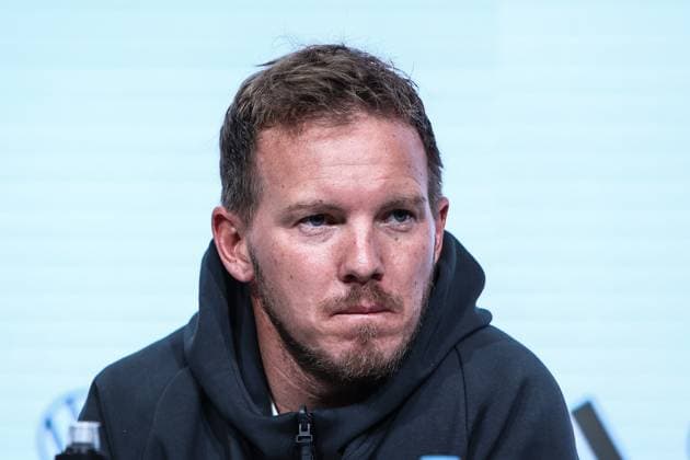 Sport, Football, UEFA Nations League Season 2024 2025 Group A3 Matchday 4 Final press conference Germany before the match against the Netherlands 13 10 2024, Allianz Arena Munich Julian Nagelsmann Coach Germany Munich Allianz Arena Bayern Germany