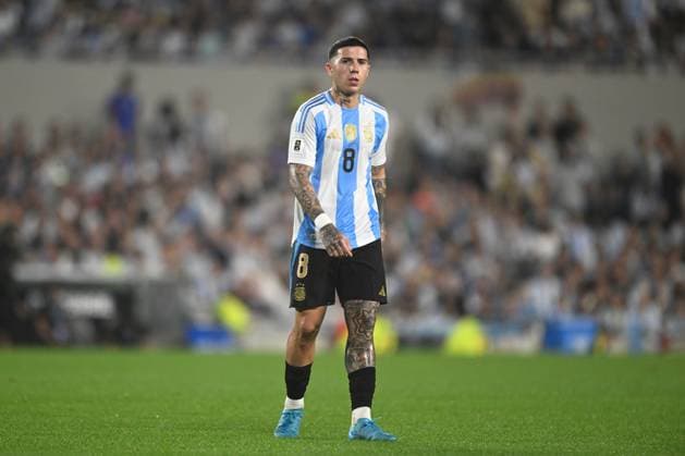 BUENOS AIRES, ARGENTINA - OCTOBER 15: Enzo Fernandez of Argentina during the FIFA World Cup, WM, Weltmeisterschaft, Fussball 2026 South American Qualifier match between Argentina and Bolivia at Estadio Mas Monumental Antonio Vespucio Liberti on October 15, 2024 in Buenos Aires, Argentina. Photo by D.Halisz SFSI Argentina v Bolivia - FIFA World Cup 2026 Qualifier Copyright: xDiegoxHalisz SFSIx
