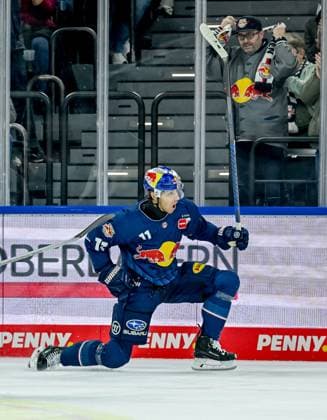 Markus Eisenschmid EHC Red Bull Muenchen, 11 celebrates his shorthanded goal for 1 0 GER, EHC Red Bull Muenchen vs Koelner Haie, Ice Hockey, DEL, Matchday 14, Season 2024 2025, 01 11 2024 GER, EHC Red Bull Muenchen vs Koelner Haie, Ice Hockey, DEL, Matchday 14, Season 2024 2025, 01 11 2024 Muenchen Copyright: xEibner-Pressefoto HeikexFeinerx EP_HFR