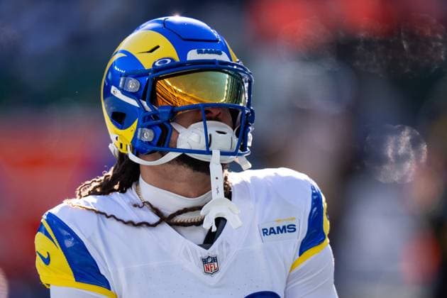 Los Angeles Rams wide receiver Jordan Whittington (88) looks on during warm-ups prior to the NFL, American Football Herren, USA football game against the New York Jets, Sunday, Dec. 22, 2024, in East Rutherford. ( Cal Media) East Rutherford United States of America - ZUMAc04_ 20241222_zma_c04_016 Copyright: xChristopherxSzagolax