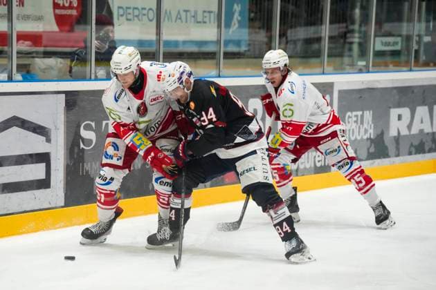 Battle for the puck duel between Mirko Sacher Eispiraten Crimmitschau, 21 vs Jan Nijenhuis Towerstars Ravensburg, 94 , GER, Ravensburg Towerstars vs Eispiraten Crimmitschau, Ice field hockey, DEL2, Season 2024 2025, Matchday 39, 21 01 25 GER, Ravensburg Towerstars vs Eispiraten Crimmitschau, Ice field hockey, DEL2, Season 2024 2025, Matchday 39, 21 01 25 Ravenburg Copyright: xEibner-Pressefoto MaximilianxRistx EP_MRT