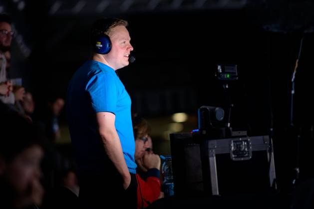 Stuttgart HBL 24 25 TVB Stuttgart TBV Lemgo Commentator Florian Schmidt Sommerfeld DYN Stuttgart Porsche Arena Baden Württemberg Germany
