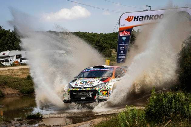 AUTO - WRC, Motorsport Rallye, WM - RALLY ITALIA SARDEGNA 2025 24 Jan Solans, Rodrigo SANJUAN, Toyota Yaris Rally2, action during the 2025 Rally Italia Sardegna, 6th round of the 2025 WRC World Rally Car Championship, from June 5 to 8, 2025 at Olbia, Italy - OlbiaItaly  Copyright: xNikosxKatikisx