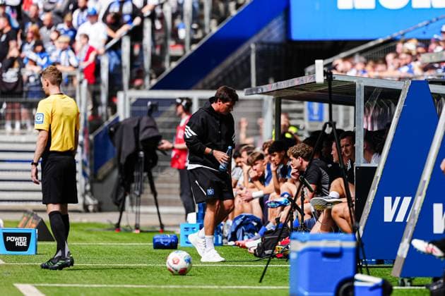 Merlin Polzin Hamburger SV, Coach GER, Hamburger SV vs Olympique Lyon, Football, Test match, Season 2025 2026, 26 07 2025 GER, Hamburger SV vs Olympique Lyon, Football, Test match, Season 2025 2026, 26 07 2025 Hamburg Copyright: xEibner-Pressefoto MarcelxvonxFehrnx EP_MFN