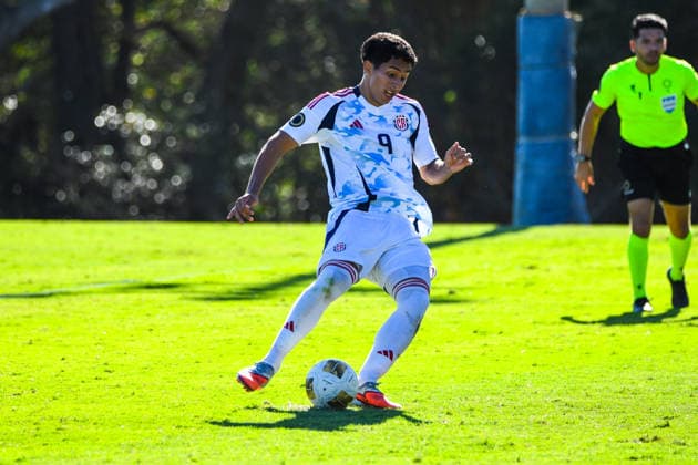 Costa Rica national team, Nationalteam against Bermuda National team. 2026 Concacaf Under - 20 Qualifiers Costa Rica National team midfielder David Garro (9) in action during the match between the U-20 National Teams of Costa Rica and Bermuda, played on 02.03.26 at at the FCRF-Plycem Sports Complex in Alajuela, Costa Rica as part of the 2026 Concacaf Under - 20 Qualifiers. Photo Jose Campos PMEimages. Alajuela Alajuela Costa Rica Copyright: xJosexCamposx xPMEimagesx