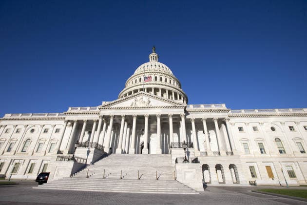 October 4, 2017 - Washington, District Of Columbia, USA - The American Flag flies at half-mast above the United States Capitol Building two days after the deadliest shooting in American history in Las Vegas, Nevada. Copyright: xAlexxEdelmanx
