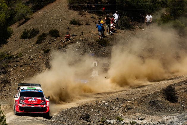 IPA86180838 - Driver Elfyn Evans and co-driver Scott Martin of the Toyota Gazoo Racing WRT team, driving a Toyota GR Yaris Rally1, are set to tackle the third day of the race during the 2026 FIA World Rally Championship WRC, Motorsport Rallye, WM EKO Acropolis Rally in Greece on June 28 in Loutraki, Greece.  Copyright: xLucaxBarsali IPAxSportx xx 86180838