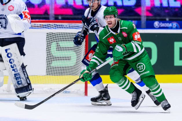 September 3, 2026: Linus Sandin of Rögle during the CHL game between HC Plzen and Rögle on September 3, 2026 in Plzen. Photo by Mathilda Schuler. BILDBYRAN code MA MA1031 ice hockey CHL Champions Hockey League HC Plzen Rögle Rögle BBENG ice hockey CHL Champions Hockey League HC Plzen Rögle Rögle BBENG  Copyright: MATHILDAxSCHULER BB260903MA162