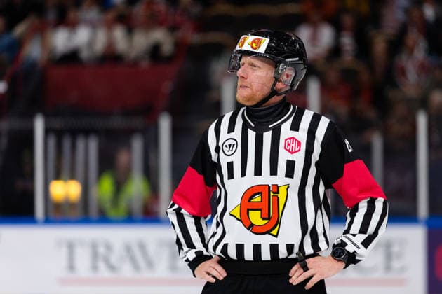 September 4, 2026: Referee Mikael Holm during the CHL game between Frölunda and SaiPa Lappeenranta on September 4, 2026 in Gothenburg. Photo by Michael Erichsen. BILDBYRAN COP 89 MI1021 bbeng champions hockey league chl frölunda ice hockey ishockey saipa lappeenranta Copyright: MICHAELxERICHSEN BB260904MI085