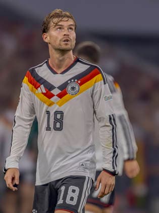 Munich, Germany, October 1, 2026, UEFA Nations League 2026–2027, League Phase, Group A2, Match 3: Germany vs. Serbia. Pictured: Maximilian Mittelstädt (GER, DFB, DFL). Regulations prohibit any use of photographs as image sequences and or quasi-video. Allianz Arena, Bayern Copyright: xFotostandx xSchäferx