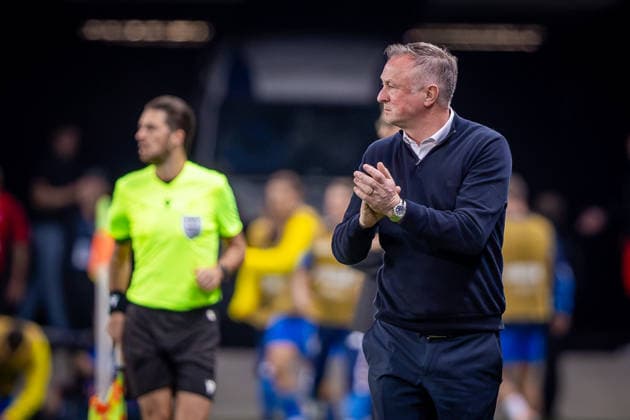UKRAINE - NORTHERN IRELAND Head coach of Northern Ireland Michael O Neill during UEFA Nations League - League B - Group B2 - Matchday 3 - football match between Ukraine and Northern Ireland. Anton Malatinsky Stadium, City Arena, Trnava, Slovakia, October 02, 2026. Photo by Branislav Racko Copyright: xx 080A9365