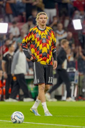 Munich, Germany, October 1, 2026 – UEFA Nations League 2026–2027, League Phase, Group A2, Match 3: Germany vs. Serbia. Pictured: Nick Woltemade (GER) warming up. DFB and DFL regulations prohibit any use of photographs as image sequences and or quasi-video. Allianz Arena, Bavaria Copyright: xFotostandx xSchäferx