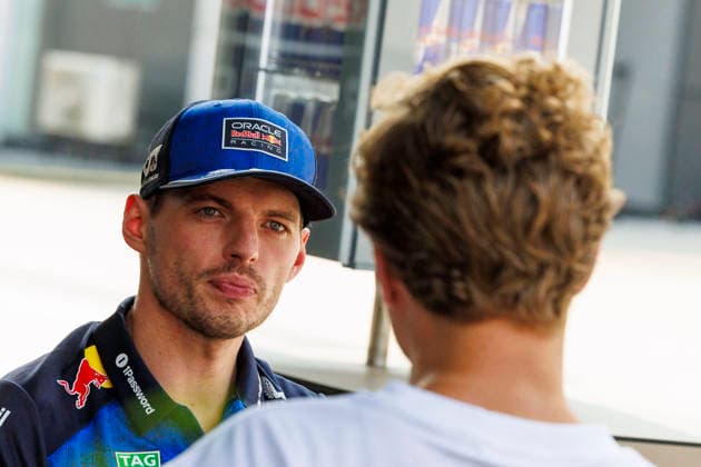 3rd October 2026; Sepang IC, Kuala Lumpur, Malaysia; Formula 1, Bahrain Grand Prix, Qualifying Day; Max Verstappen (3) of Netherlands and Oracle Red Bull Racing arriving StephenxBlackberry