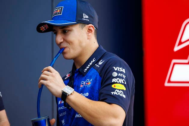 3rd October 2026; Sepang IC, Kuala Lumpur, Malaysia; Formula 1, Bahrain Grand Prix, Qualifying Day; Isack Hadjar (6) of France and Oracle Red Bull Racing arriving StephenxBlackberry