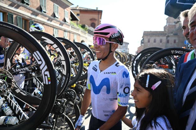03-10-2026 Giro Dell emilia; 2026, Movistar; Quintana Rojas Nairo, Alexander; Figlia Quintana Rojas Nairo, Alexander; Ferrara;
