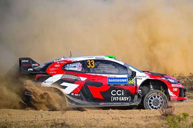 IPA89264638 - Elfyn Evans (GBR) and Scott Martin (GBR) in a Toyota GR Yaris Rally1 in action during the FIA WRC, Motorsport Rallye, WM RALLY ITALIA SARDEGNA in Alghero, Italy, on October 1–4, 2026.  Copyright: xFedericoxManoni IPAxSportx xx IPA89264638