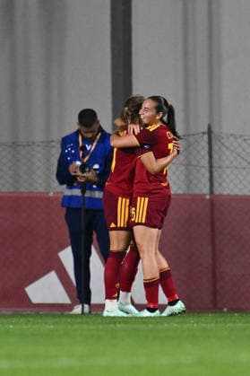 SOCCER - Women s Serie A - AS Roma vs. SS Lazio Women Photo by IPA ABACAPRESS.COM89267262 - Alayah Pilgrim of A.S. Roma Women celebrates after scoring the goal that made the score 3-0 during the Serie A Women Athora match on Matchday 2 between A.S. Roma Women and S.S. Lazio Women at Tre Fontane Stadium on October 3, 2026, in Rome, Italy. Rome Italy Copyright: xIPAxSport ABACAx