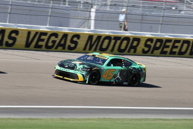 LAS VEGAS, CA - OCTOBER 03: Tyler Reddick ( 45 23XI Racing Jordan Brand Toyota) during practice for the South Point 400 NASCAR, Motorsport, USA Cup Series Playoffs race on October 3, 2026, at Las Vegas Motor Speedway in Las Vegas, NV. (Photo by Matthew Bolt LVMS Icon Sportswire) AUTO: OCT 03 NASCAR Cup Series Playoffs South Point 400 EDITORIAL USE ONLY Icon26100303866