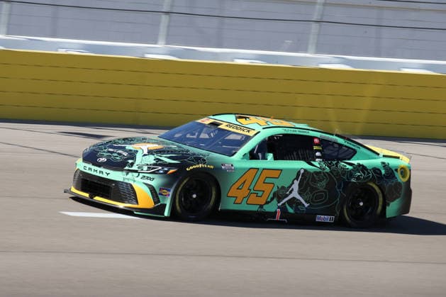 LAS VEGAS, CA - OCTOBER 03: Tyler Reddick ( 45 23XI Racing Jordan Brand Toyota) during practice for the South Point 400 NASCAR, Motorsport, USA Cup Series Playoffs race on October 3, 2026, at Las Vegas Motor Speedway in Las Vegas, NV. (Photo by Matthew Bolt LVMS Icon Sportswire) AUTO: OCT 03 NASCAR Cup Series Playoffs South Point 400 EDITORIAL USE ONLY Icon26100303869