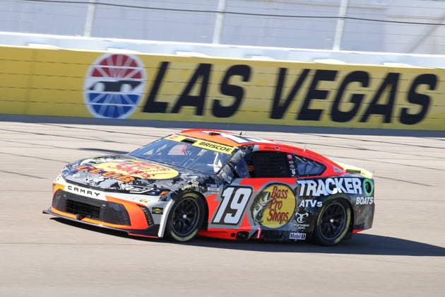 LAS VEGAS, CA - OCTOBER 03: Chase Briscoe ( 19 Joe Gibbs Racing Bass Pro Shops Toyota) during qualifying for the South Point 400 NASCAR, Motorsport, USA Cup Series Playoffs race on October 3, 2026, at Las Vegas Motor Speedway in Las Vegas, NV. (Photo by Matthew Bolt LVMS Icon Sportswire) AUTO: OCT 03 NASCAR Cup Series Playoffs South Point 400 EDITORIAL USE ONLY Icon26100304739