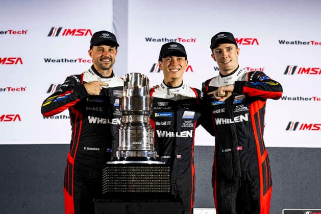 AUTO - IMSA - PETIT LE MANS 2026 31 AITKEN Jack (gbr), BAMBER Earl (nzl), VESTI Frederik (dnk), Cadillac Whelen, Cadillac V-Series.R, portrait during the 2026 Motul Petit Le Mans, 11th round of the 2026 IMSA WeatherTech SportsCar Championship, from October 1 to 3, 2026 on the Michelin Raceway Road Atlanta in Braselton, Georgia, United States of America - BraseltonUnited States Copyright: xFabrizioxBoldonix