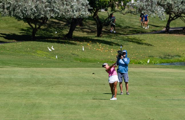 October 3, 2026, Honolulu, Hawaii, USA: CAROLINA MELGRATI makes an approach shot from the 7th fairway during Round 3 of the 2026 Lotte Championship at Hoakalei Country Club, Ewa Beach, Hawaii, USA. 2026 Lotte Championship Presented By Hoakalei - ZUMAm310 20261003_zsp_m310_037 Copyright: xElliotxMilesx