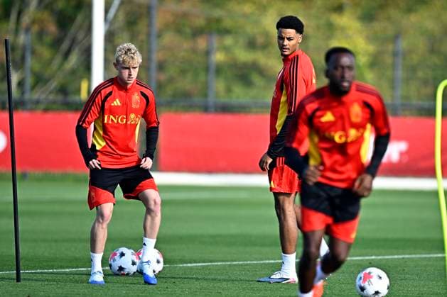 France v Belgium - UEFA Nations League 2026 Media Activities 04 10 2026 TUBIZE, BELGIUM - OCTOBER 04 : De Winter Koni defender of Belgium and Seys Joaquin defender of Belgium pictured during a training session ahead of the UEFA Nations League tournament league phase matchday 4 group A1 match between France and Belgium on October 4, 2026 in Tubize, Belgium, 04 10 2026 Tubize Belgium Copyright: xTomasxSiskx