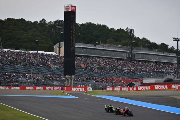 MOTO - MOTO GP - GRAND PRIX OF JAPAN 2026 25 FERNANDEZ Raul (spa), Trackhouse MotoGP Team, Aprilia RS-GP26, action with 79 OGURA Ai (jpn), Trackhouse MotoGP Team, Aprilia RS-GP26 and 37 ACOSTA Pedro (spa), Red Bull KTM Factory Racing, KTM RC16 during the 2026 MotoGP Motul Grand Prix of Japan on the Twin Ring Motegi Circuit from October 2 to 4th, At Motegi, Japan - MotegiJapan Copyright: xGIGIxSOLDANOx
