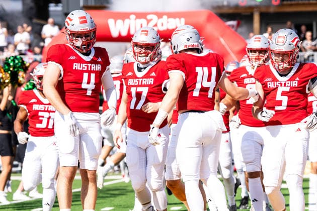 AMERICAN FOOTBALL - IFAF EC, AUT vs BEL SALZBURG,AUSTRIA,04.OCT.26 - AMERICAN FOOTBALL - IFAF European Championship, EM, Europameisterschaft Austria vs Belgium. Image shows the team of AUT. GEPAxpictures xJulioxArellano