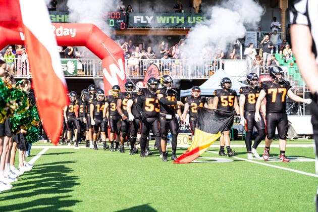 AMERICAN FOOTBALL - IFAF EC, AUT vs BEL SALZBURG,AUSTRIA,04.OCT.26 - AMERICAN FOOTBALL - IFAF European Championship, EM, Europameisterschaft Austria vs Belgium. Image shows the team of BEL. GEPAxpictures xJulioxArellano