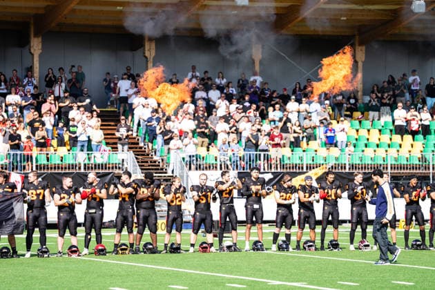 AMERICAN FOOTBALL - IFAF EC, AUT vs BEL SALZBURG,AUSTRIA,04.OCT.26 - AMERICAN FOOTBALL - IFAF European Championship, EM, Europameisterschaft Austria vs Belgium. Image shows the team of BEL. GEPAxpictures xJulioxArellano