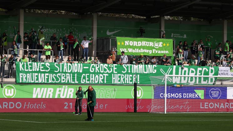 VfL vs. HSV, Women s Bundesliga, Wolfsburg, October 4, 2026, Soccer, Women, Google Pixel Bundesliga, 2026–2027 Season, VfL Wolfsburg vs. Hamburger SV, VfL Fans, AOK Stadium, Lower Saxony, Germany