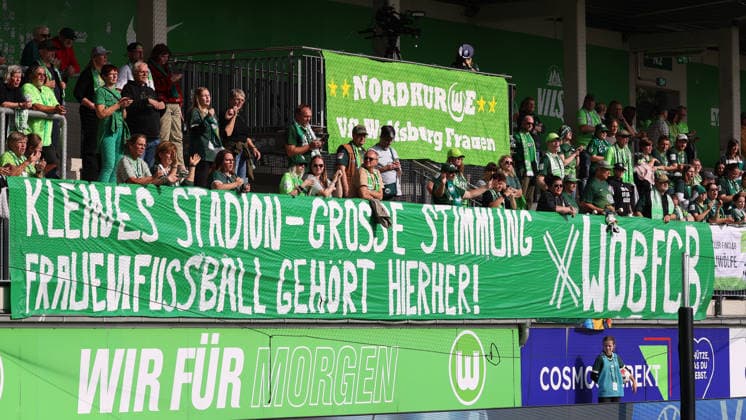 VfL vs. HSV, Women s Bundesliga, Wolfsburg, October 4, 2026, Soccer, Women, Google Pixel Bundesliga, 2026–2027 Season, VfL Wolfsburg vs. Hamburger SV, VfL Fans, AOK Stadium, Lower Saxony, Germany