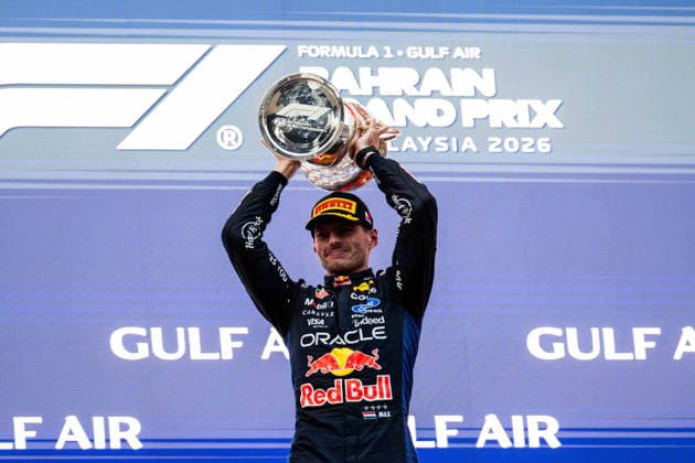 F1 - BAHRAIN GRAND PRIX IN MALAYSIA 2026 podium VERSTAPPEN Max (nld), Red Bull Racing Ford RB22, portrait during the 2026 Formula 1 Bahrain Grand Prix in Malaysia, 16th round of the 2026 Formula One World Championship, WM, Weltmeisterschaft from October 2 to 4, 2026 on the Sepang International Circuit, in Sepang, Malaysia - SepangMalaysia Copyright: xALBERTOxVIMERCATIx