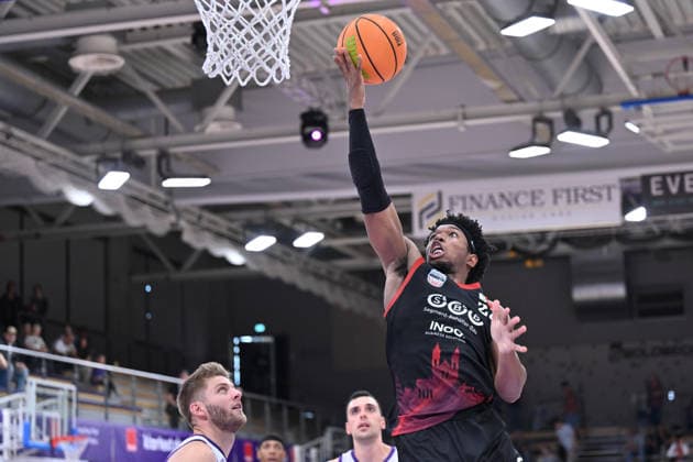 BG Göttingen vs. SBB Börde Baskets Wolmirstedt, October 4, 2026, Göttingen Basketball 2nd Bundesliga, ProA, BG Göttingen vs. SBB Börde Baskets Wolmirstedt, Matchday 3, Sparkassen Arena, Kenneth Andrew Cooper, SBB Börde Baskets Wolmirstedt takes the lead over Göttingen, Lower Saxony, Germany