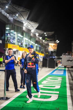 2026 Malaysian Grand Prix - Max Verstappen celebration of MAX VERSTAPPEN 1 (NED) of Oracle Red Bull Racing (Red Bull Racing RB22) win with the red bull team in front of their garage on Sunday Race Day during the 2026 Formula 1 Gulf Air Bahrain Grand Prix in Malaysia at Sepang International Circuit in Kuala Lumpur, Malaysia, on October 4, 2026. Photo by Antoine LAPEYRE Reveries Agency ABACAPRESS.COM Kuala Lumpur Malaysia  Copyright: xAntoinexLapeyre ReveriesxAgency ABACAx