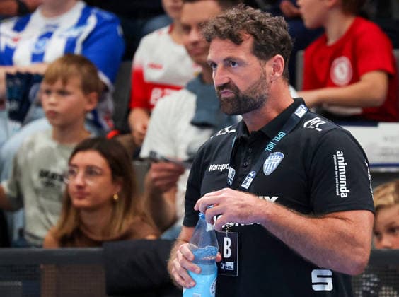 October 4, 2026, Germany, Stuttgart, Opel HBL, 2026–2027 Bundesliga, TVB Stuttgart vs. TBV Lemgo Lippe, TBV Coach Florian Kehrmann