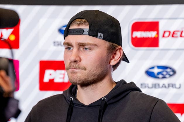 Alexander Blank of the Augsburger Panther, 26, during an interview with Magentasport before the game. Portrait. GER, EHC Red Bull Munich vs. Augsburger Panther, DEL, 2026–2027 season, Matchday 6, October 4, 2026. Photo by HMB Media, Heike Feiner Copyright: HMBxMedia HeikexFeiner