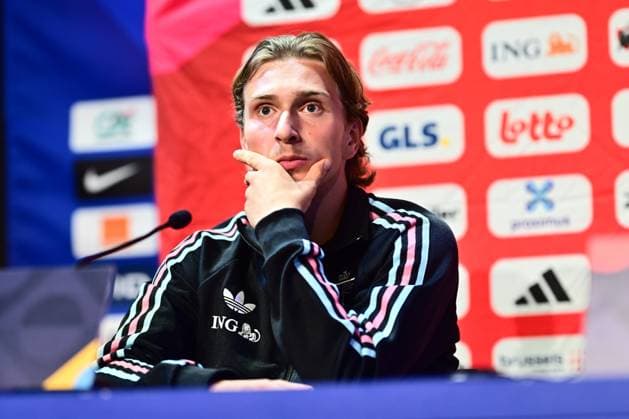 France v Belgium - UEFA Nations League 2026 Media Activities 04 10 2026 PARIS, FRANCE - OCTOBER 04 : Godts Mika forward of Belgium speaking with the media during a pre-match press conference, PK, Pressekonferenz ahead of the UEFA Nations League tournament league phase matchday 4 group A1 match between France and Belgium on October 4, 2026 in Paris, France, 04 10 2026 Paris France Copyright: xDexVoechtx-xKalutx