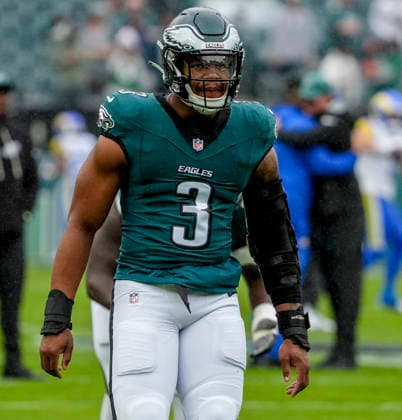 October 4, 2026, Philadelphia, Pa, USA: Oct 4, 2026; Philadelphia, PA, USA; Philadelphia Eagles linebacker Nolan Smith Jr. (3) during warmups at Lincoln Financial Field. Mandatory Credit: -Cal Media Philadelphia USA - ZUMAcs17 20261004_faf_cs17_142 Copyright: xScottxSeriox