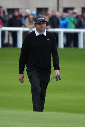RECORD DATE NOT STATED 4th October 2026; Old Course at St Andrews, Mount Melville, Scotland; DP World Tour Golf, Alfred Dunhill Links Championship, Final Day; Casey Jarvis reacts to missing his eagle putt opportunity on the 18th hole to tie the lead, Adrian Meronk is champion golfer AlecxBrown