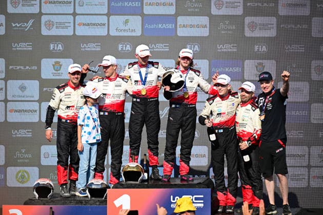FIA WRC, Motorsport Rallye, WM 2026: Rally Italia Sardegna - Day 4 Sebastien Ogier (FRA) and Vincent Landais (FRA), Oliver Solberg (SWE) and Elliott Edmondson (GBR),Sami Pajari (FIN) and Marko Salminen (FIN), during the FIA WRC RALLY ITALIA SARDEGNA in Alghero, Italy on 1-4 October, 2026. Alghero Sardinia Italy Copyright: xFedericoxManonix originalFilename:manoni-notitle261004_npL5h
