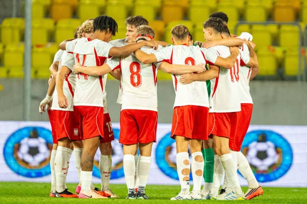 Polish players seen during U21, U 21 U 21 U 21 2027 EURO Qualifying, EM, Europameisterschaft EM, Europameisterschaft EM, Europameisterschaft game between national teams of Poland and Sweden (Kazimierz Koper Ball Raw Images) Katowice Arena Katowice Poland Copyright: xKazimierzxKoperx KAZ_POLvSWEu21-24