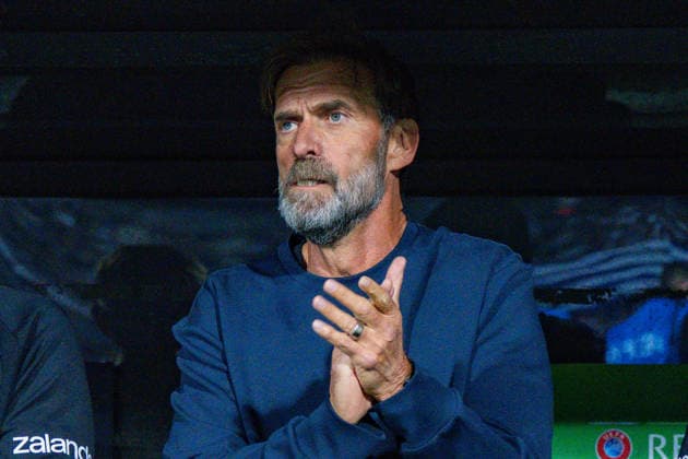 Nations League, Group A, Matchday 4, Greece vs. Germany at Toumba Stadium in Thessaloniki; Jürgen Klopp leads the German team in singing the national anthem Copyright: xBahhoxKarax