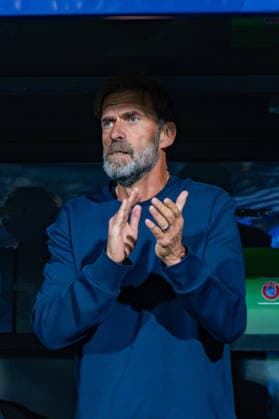 Nations League, Group A, Matchday 4, Greece vs. Germany at Toumba Stadium in Thessaloniki; Jürgen Klopp leads the German team in singing the national anthem Copyright: xBahhoxKarax