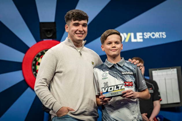 RECORD DATE NOT STATED 4th October 2026; Mattioli Arena, Leicester, England; PDC World Grand Prix Darts, World Grand Prix, Final Day; Jack Johnson retains his Junior VOLT Championship in the final in Leicester by defeating Danny Halliday 5-0 GodfreyxPitt